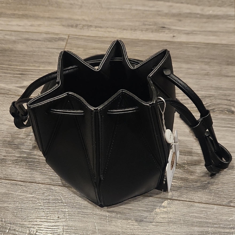 NWT MMS Design Studio Elegant Black Bucket Bag Roughly 7" Across, 6 3/4" High